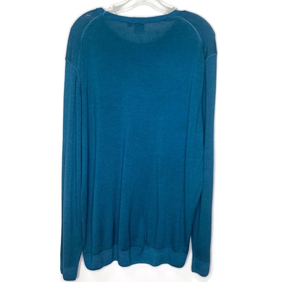 Boss Hugo Boss Teal Wool Silk Lightweight Knit Pullover Sweater Size 3XL - Picture 2 of 9